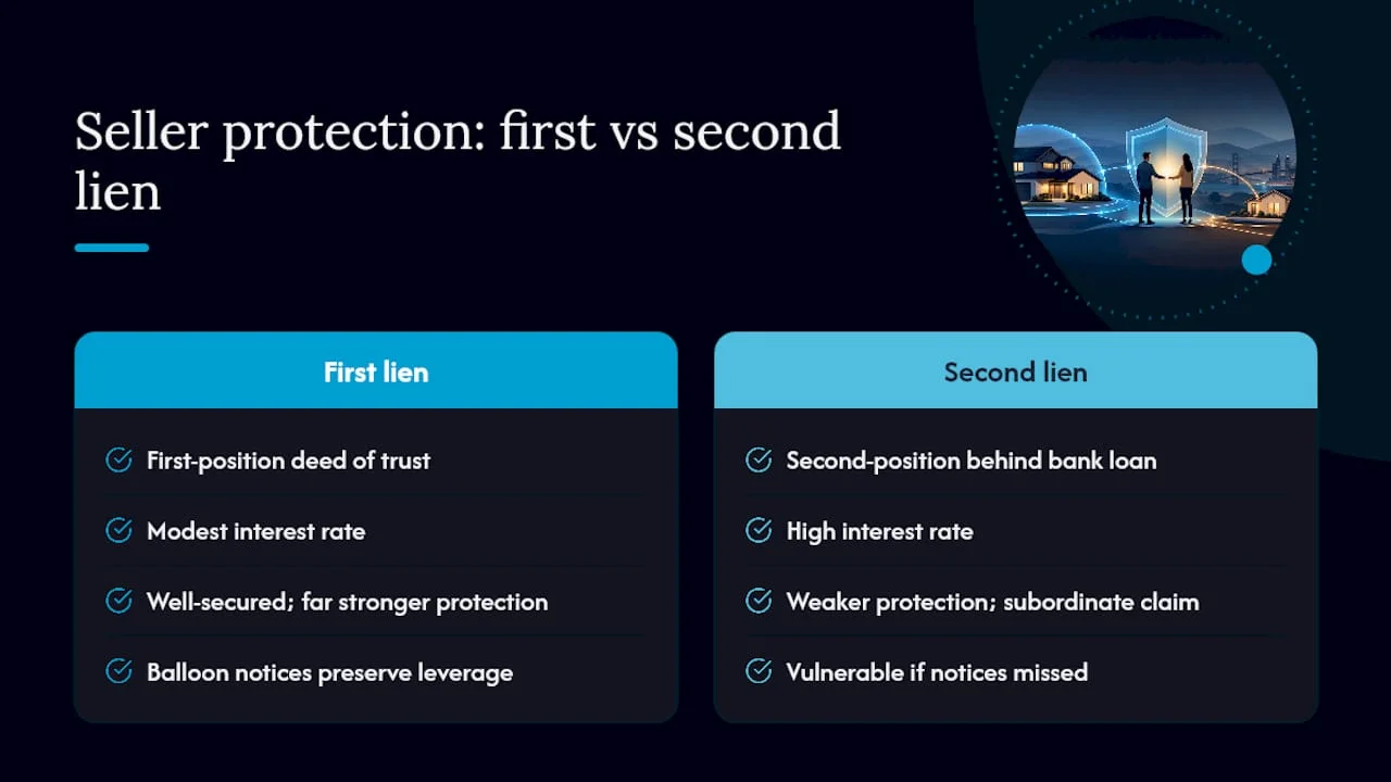Comparison chart of lien position and interest rate impact